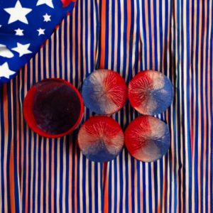 Handmade Resin red white and blue coaster set
