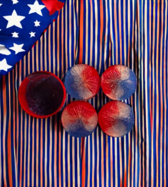 Handmade Resin red white and blue coaster set