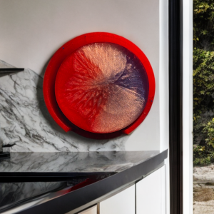 Handmade Resin red white and blue coaster set