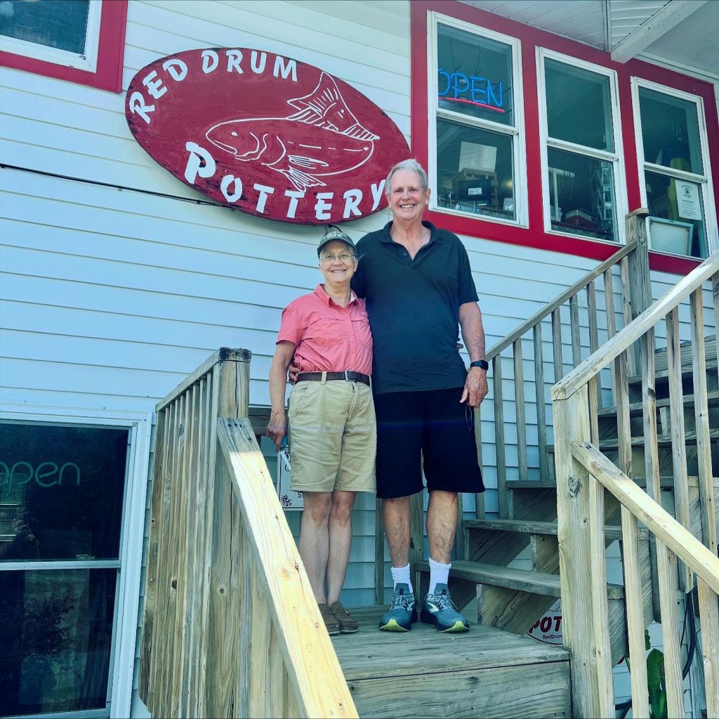 Red Drum Pottery owners and artists Wes Lassiter and Rhonda Bates. Photo courtesy of Dare Arts